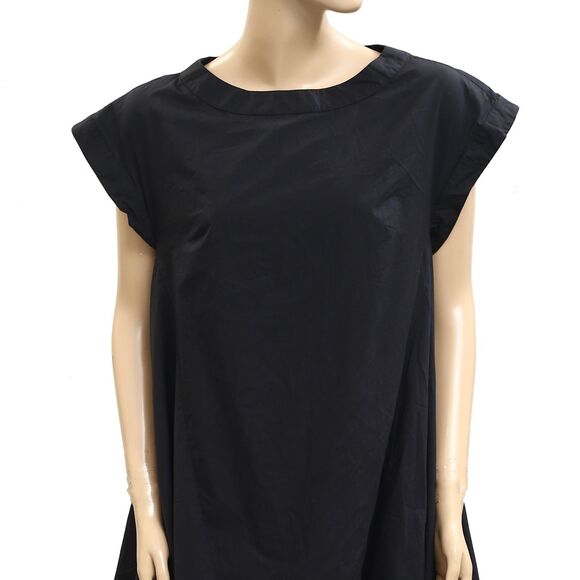 Merlette Naarden Mini Dress Poplin Swing Cotton Black Party Boat Neck S 282177 🐝 - Picture 7 of 9